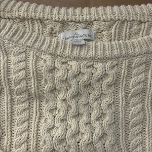 L.L. Bean Cream Cable Knit Sweater